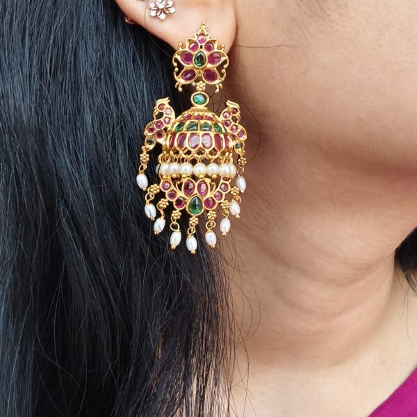 fj2060 pota stone bali style jhumkas with pushback
