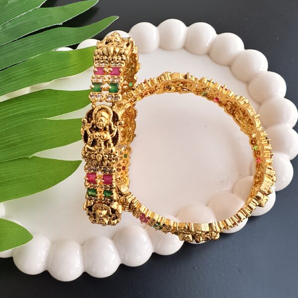 fjb05c nakshi polish multi stone lakshmi bangles 2.8