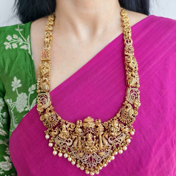 fj2197 high premium quality heavy long haram with screw back jhumkas