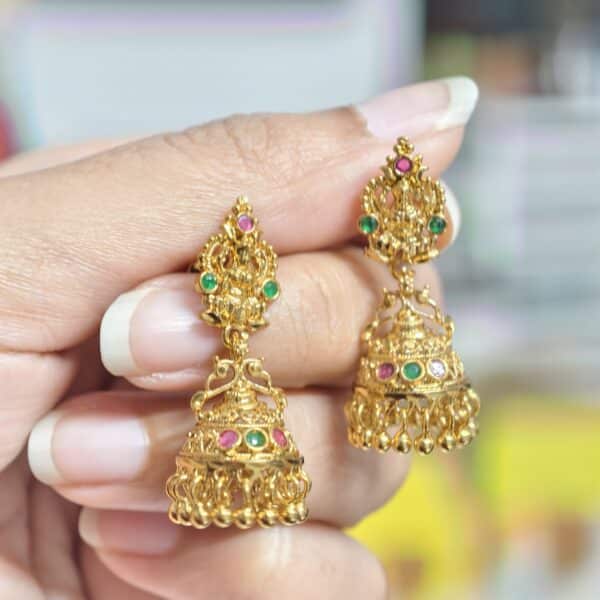 fj2334 gold look lakshmi jhumkas screwback
