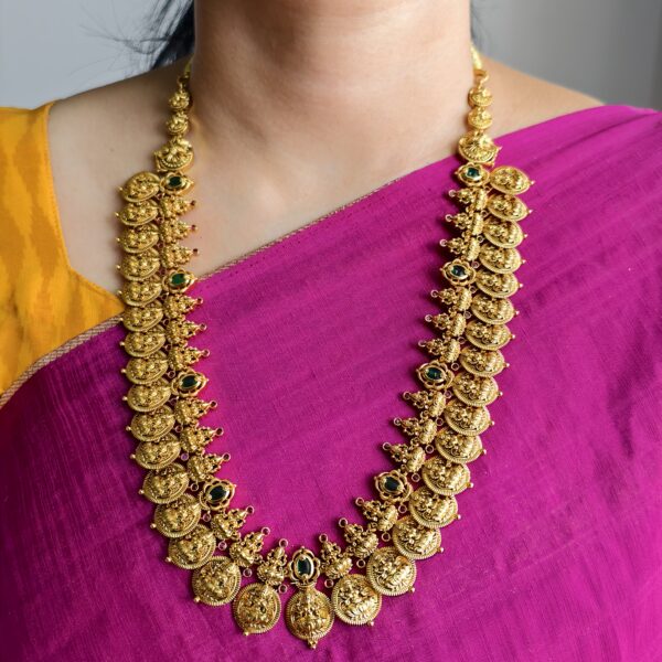 fj2355 real gold look alike kasuharam mid length with push back earrings