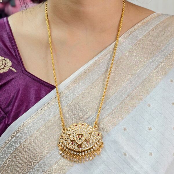 fj2533 pure panchaloham multistone pendant micro gold plated 24inch chain