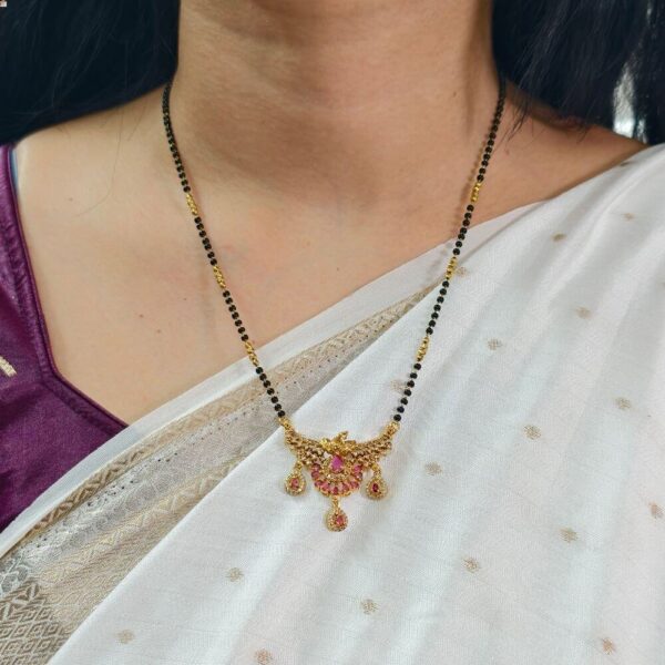 fj2551 real gold look peacock pendant blackbeeds 18inch