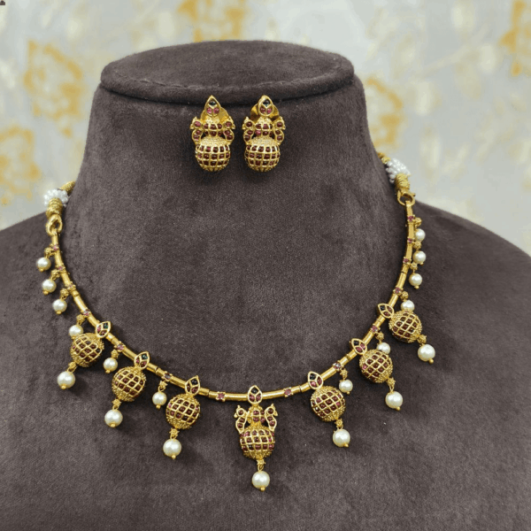 FJ3050 kalasam design kante with pushback earrings