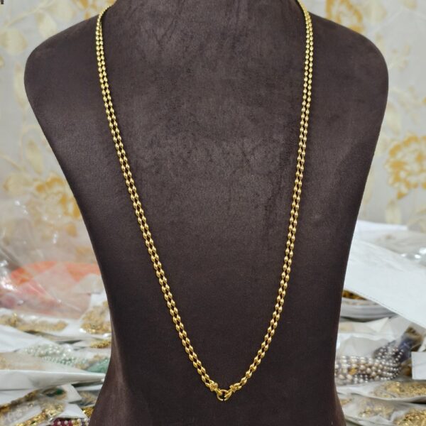 fj3038 2line micro gold plated ball design 30inch thali chain